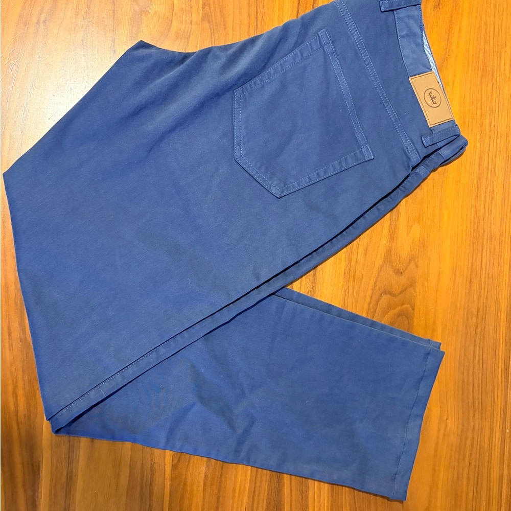 Peter Millar Navy Sateen five-pocket pants